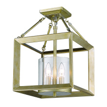 Golden 2073-M3 WG-CLR - Golden Lighting Smyth 3-light Chandelier in White Gold